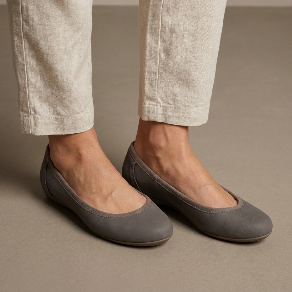CROCS Women Ballet Flats Size W6 Gray Croslite Minimalist Office Core 201581